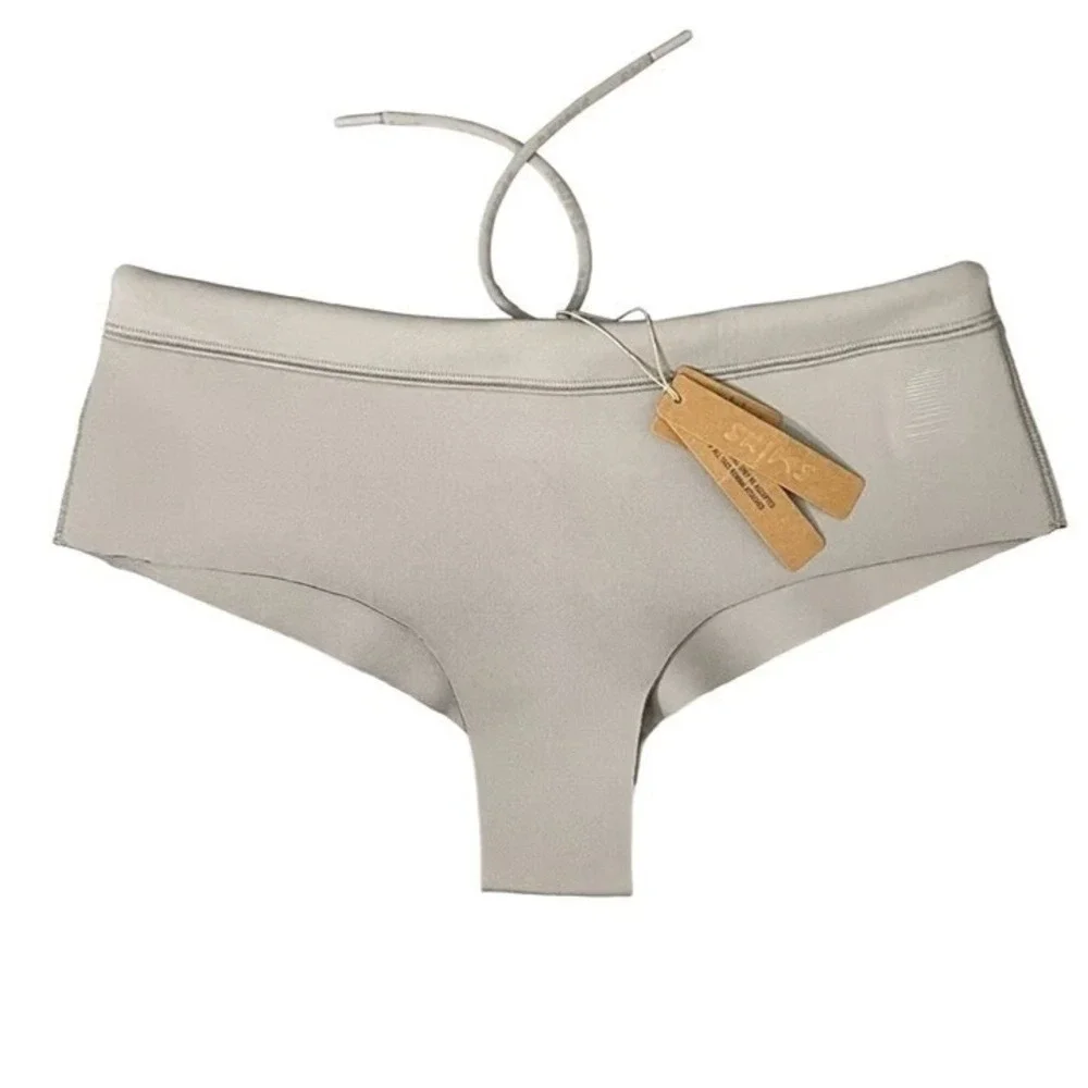 NWT Skims Swim Sport Cheeky Bottom XS Chrome Gray Scuba Bikini Bottoms